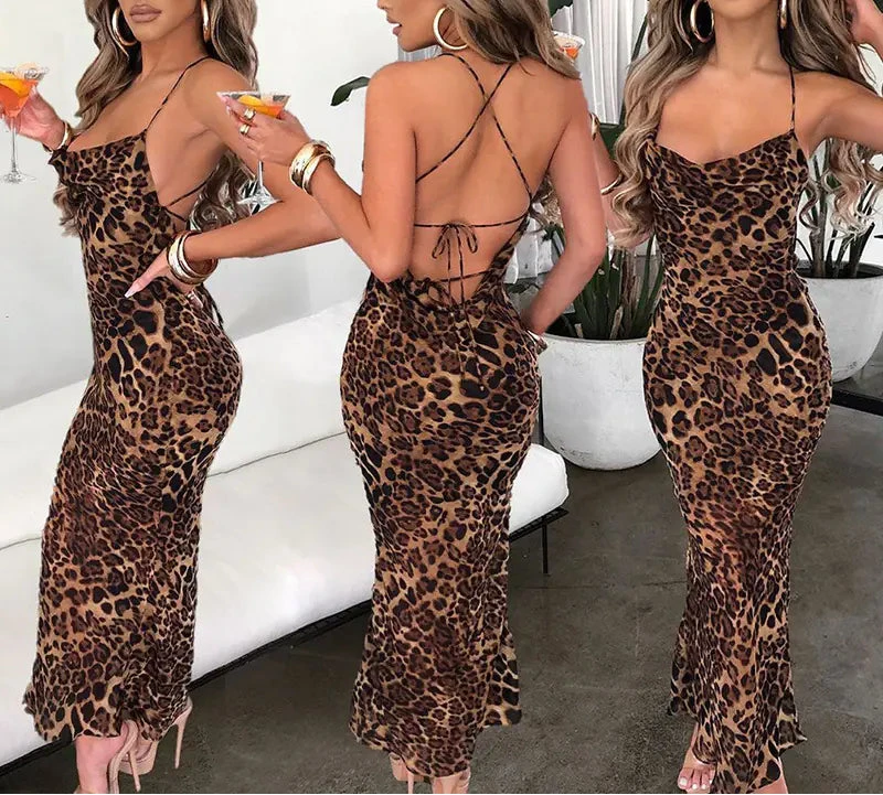 Lace Up Slim Fit Long Dress