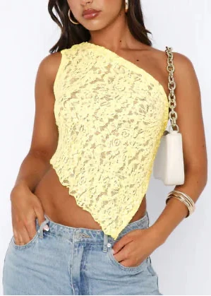 Lace-Back Asymmetrical Tank Top