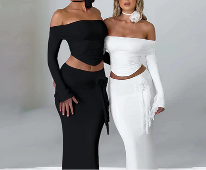 Long Sleeve Skirt Set