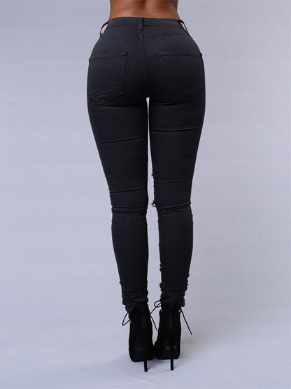 High Waist Ripped Skinny Jeans