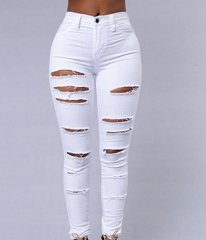 High Waist Ripped Skinny Jeans