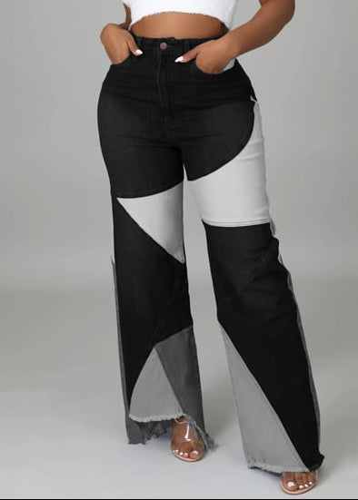 Summer Patchwork Denim Pants