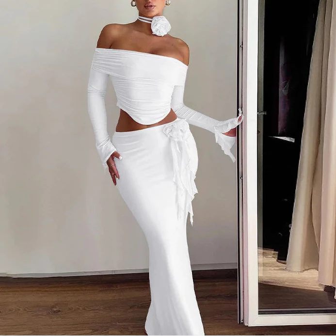 Long Sleeve Skirt Set